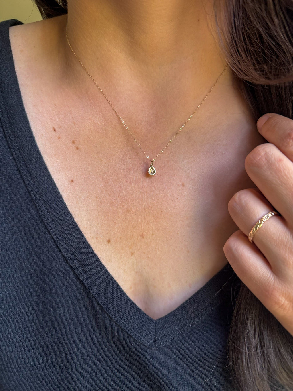 Pebble Initial Charm Necklace