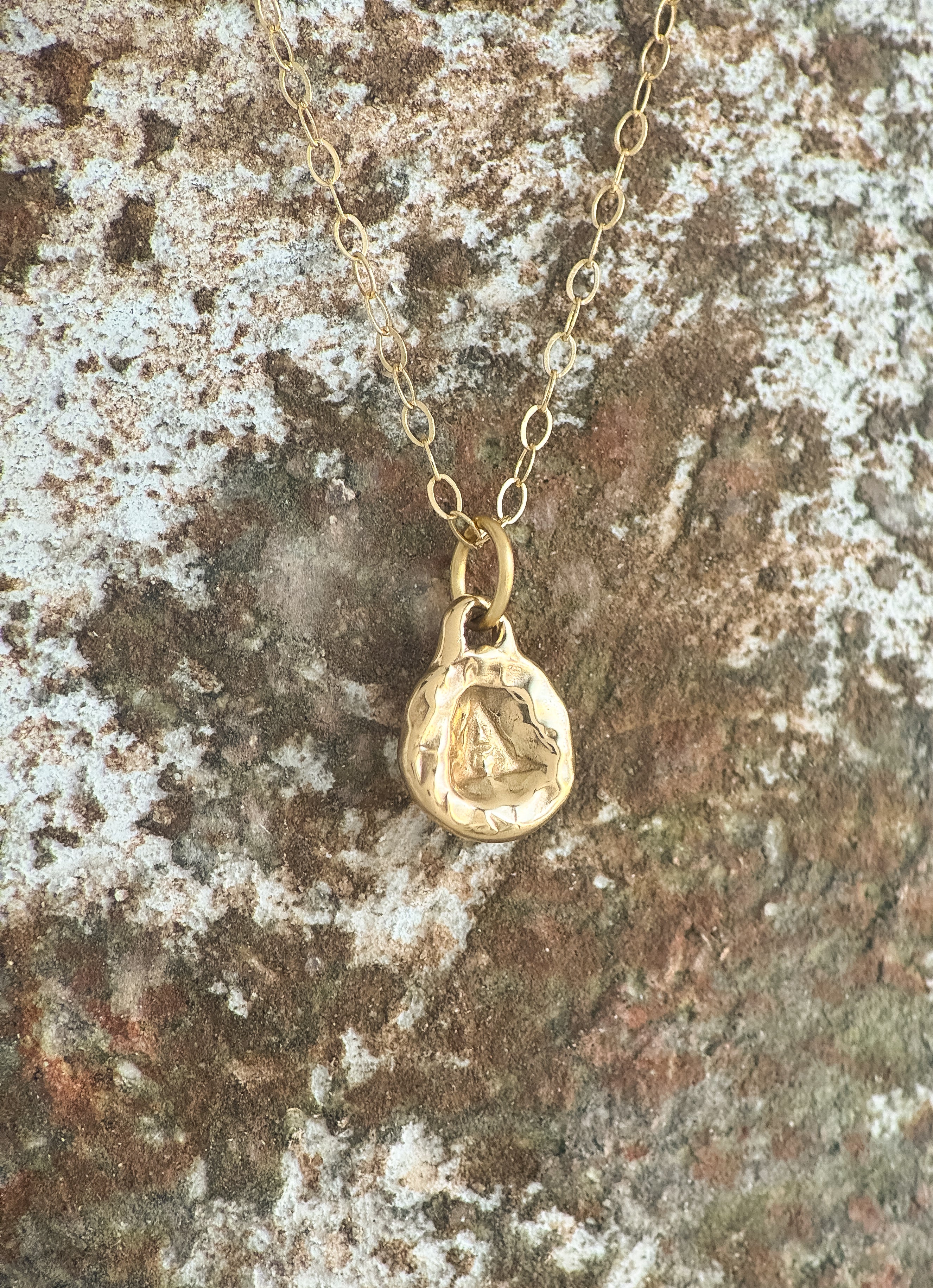 Pebble Initial Charm Necklace
