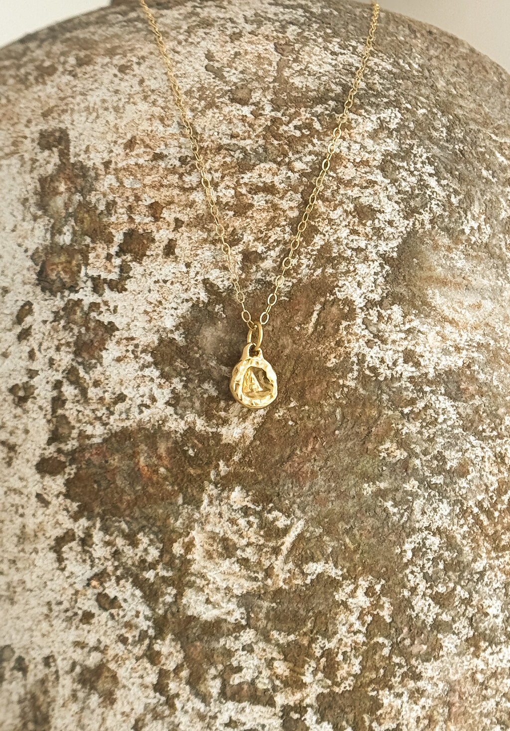 Pebble Initial Charm Necklace