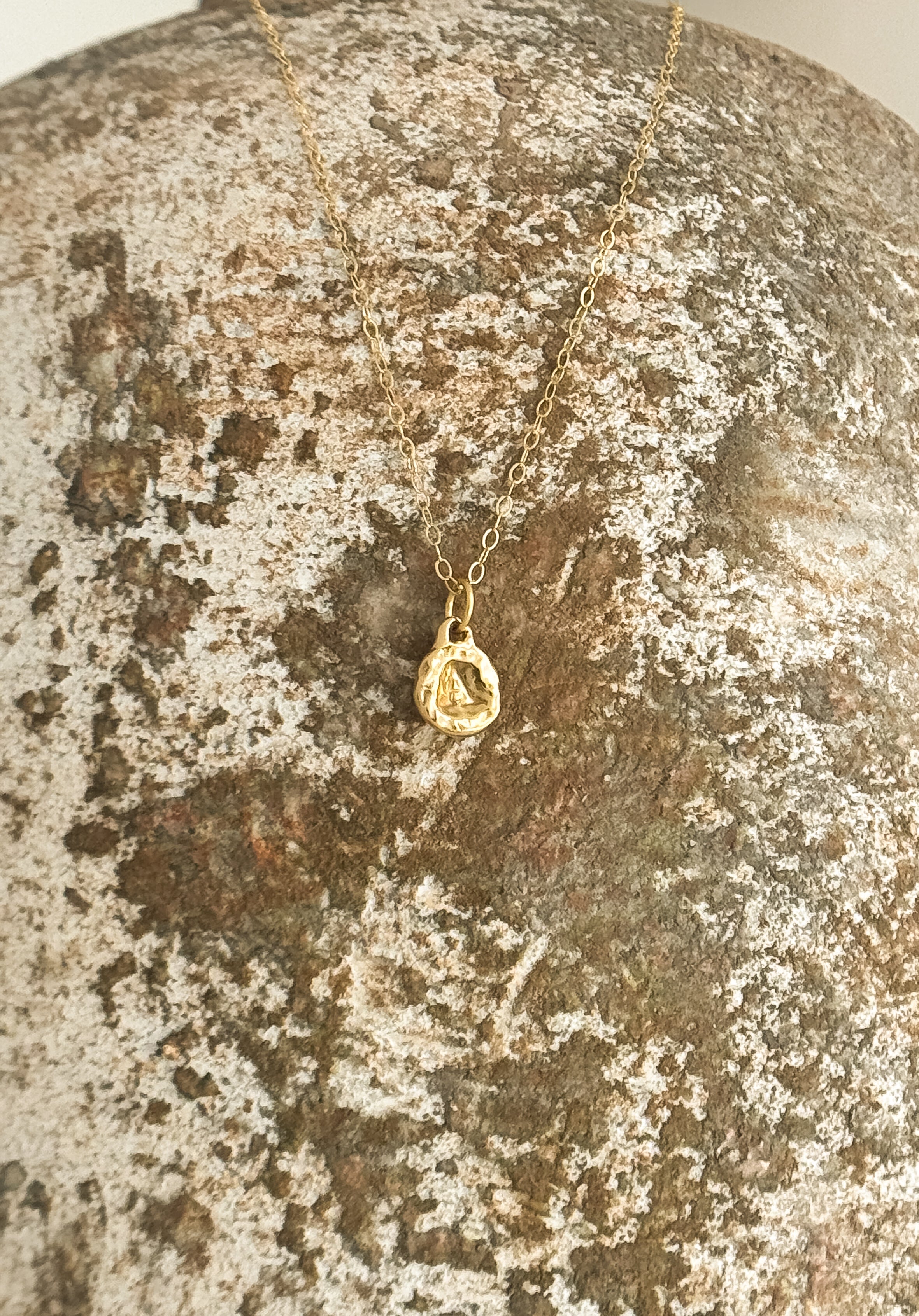Pebble Initial Charm Necklace